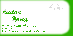 andor mona business card